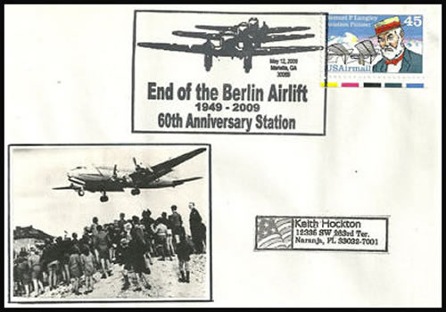 Oblitération US de la fin du 60ème anniversaire du Pont aérien