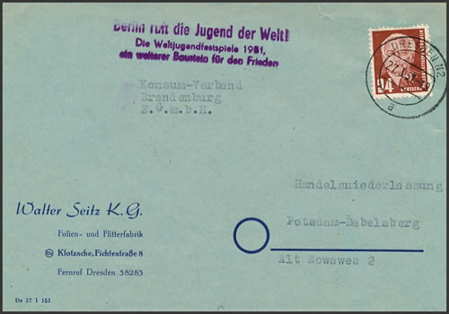 Griffe Appel de Berlin à la jeunesse du monde 1951