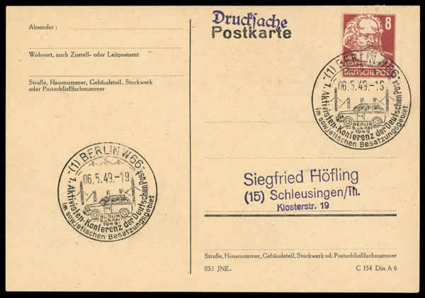 1ère conférence des militants de la Poste en zone soviétique