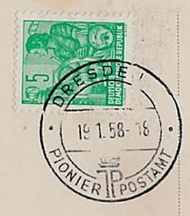 Pionier Postamt Dresde 1958