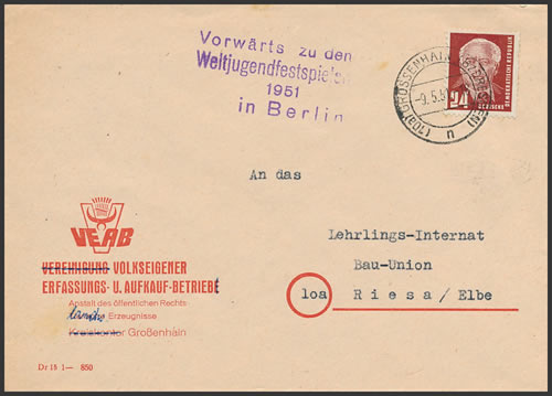 Griffe propagande pour les jeux de berlin 1951