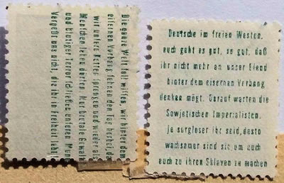 timbres avec propagande au verso