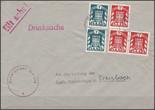 Timbres de service de Sarre au tarif imprimé