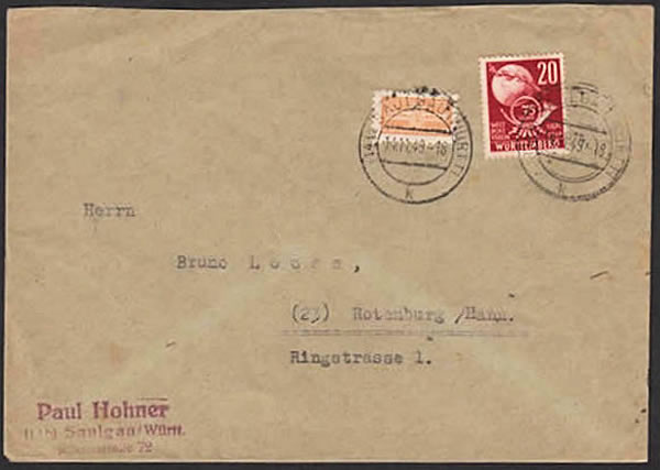 Vignette orange sur lettre