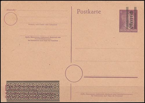 Entier hitler surchargé et caviardé