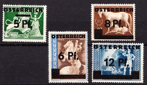 Timbres d'Allemagne surchargé et nouvelle valeur