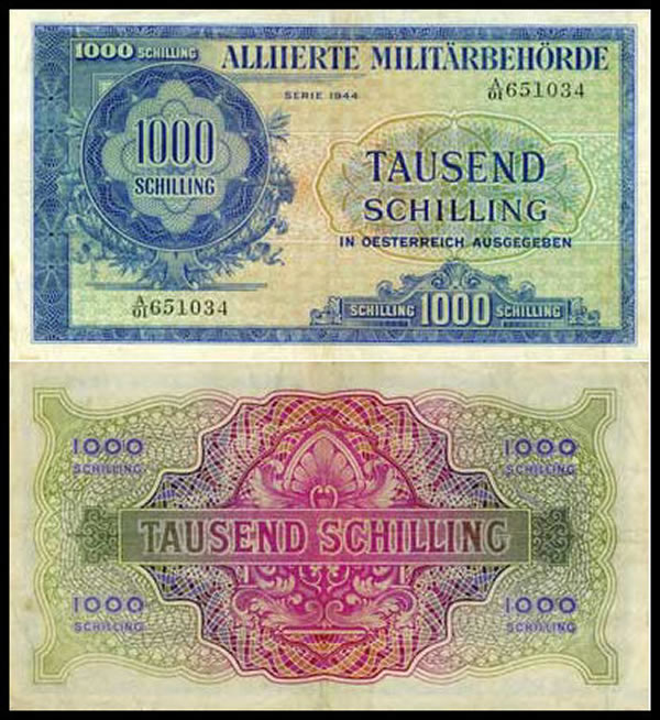 Billet allié de 1000 schilling