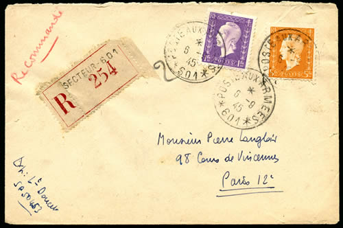 BPM 601 Lettre recommandée affranchie