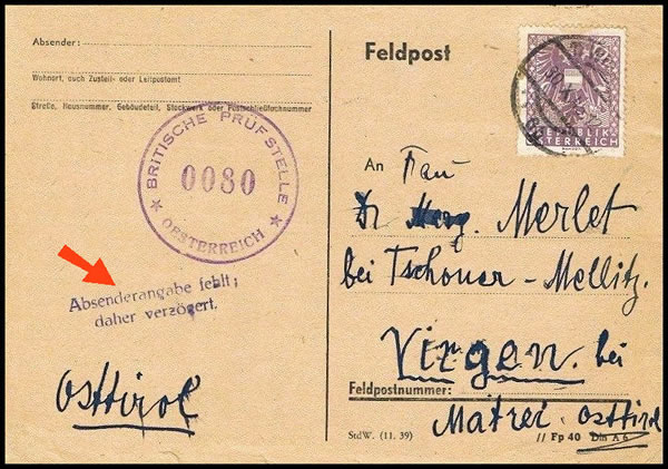 courrier retardé par la censure