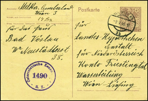 Entier carte postale armoiries 6 Pf.