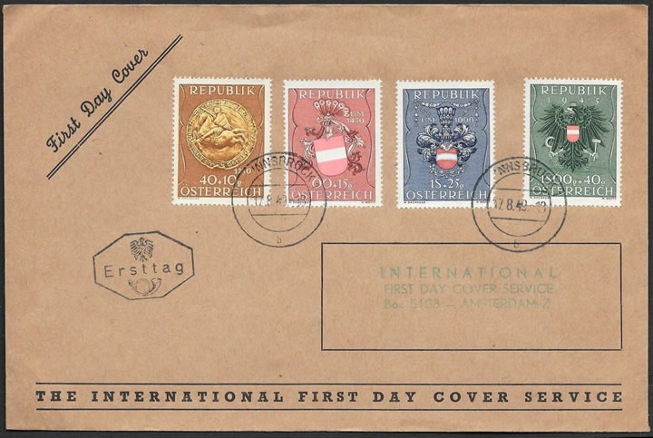 FDC des timbres à surtaxe au profit des prisonniers autrichiens 1949