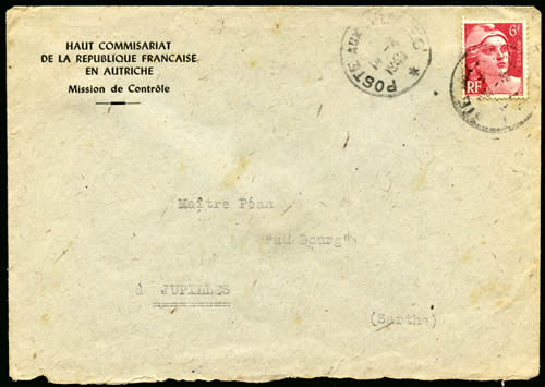 lettre du Haut-Commissariat à Feldkirch