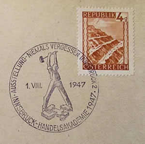 Oblitération temporaire Niemals vergessen de Innsbrück