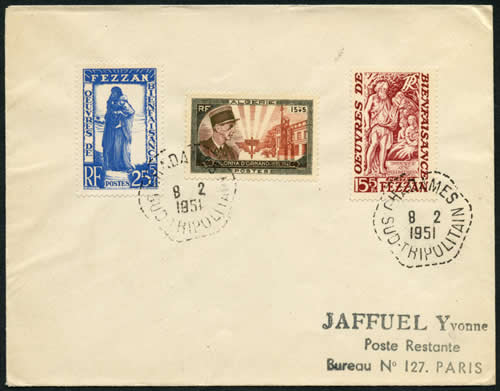 Timbres des Oeuvres de Bienfaisance sur lettre