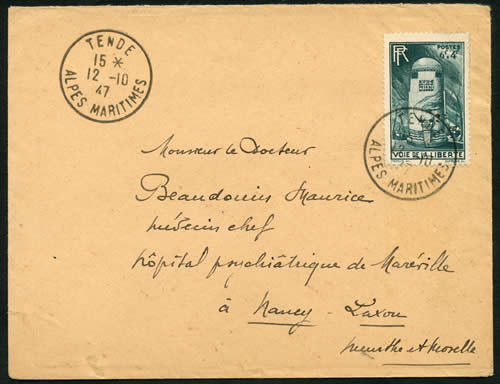 cachet français de Tende