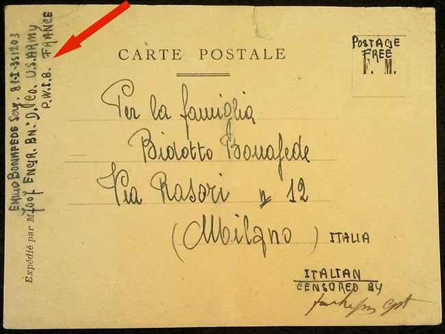 Prisonnier italien dans un camp américain en France