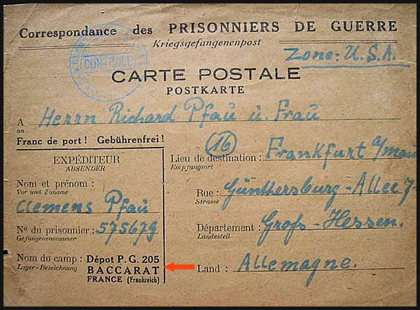 Dépot de prisonniers de guerre de l'Axe de Baccarat