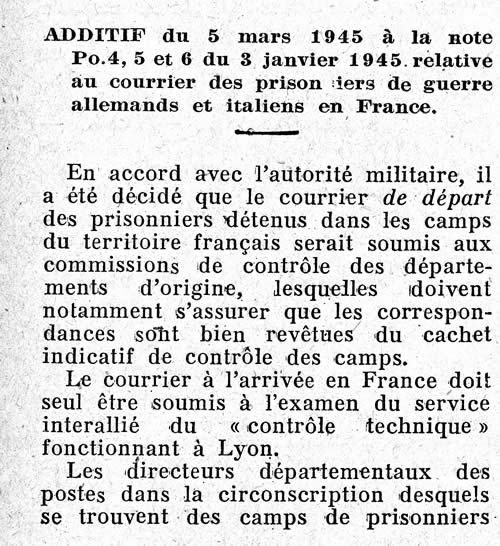 Note 0345 sur les prisonniers de l'Axe