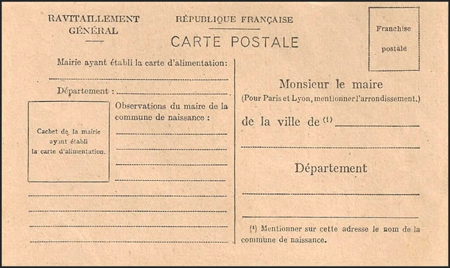 formulaire carte de ravitaillement pour Travailleur libre allemand 1947
