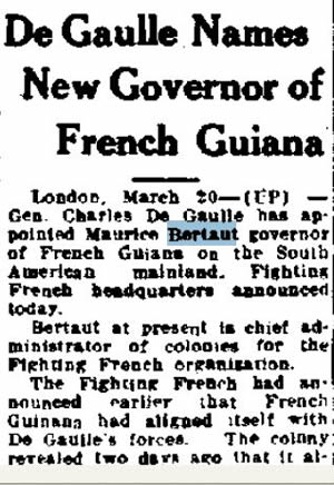 Nomination par le général de Gaulle du Gouverneur des Antilles 1943