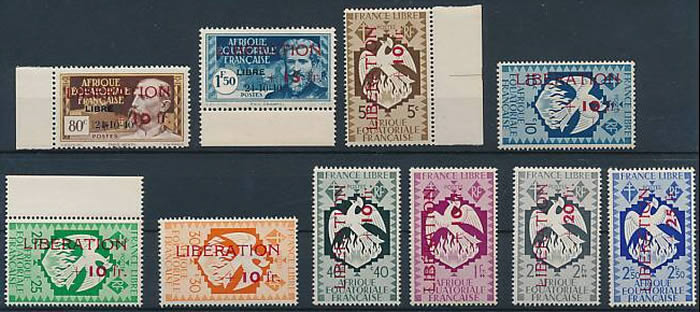 Timbres surchargés Libération