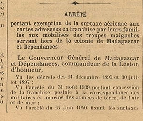 conditions d'exemption de surtaxe aérienne pour les mobilisés