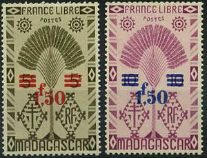 Timbres surchargés 1F50