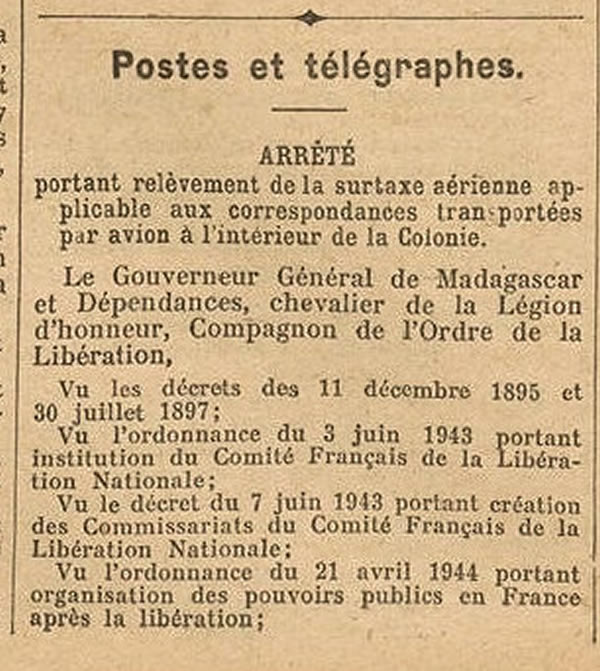 Surtaxe aérienne interieure 22-9-45