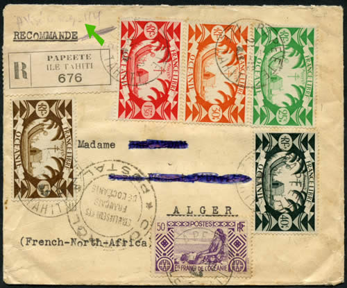 Lettre recommandée avec timbre France Libre