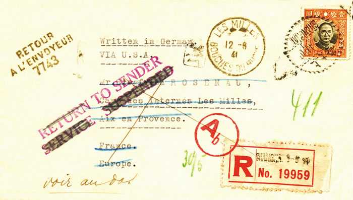 Lettre de Shaghai pour le Camp des Milles mai 1941