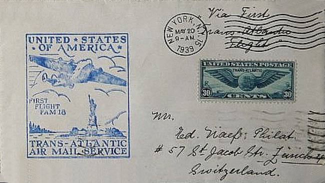 premier vol transatlantique new-York Marseille