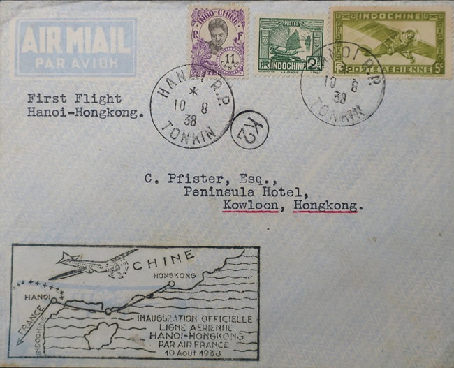 Voyage inaugural Hanoi Hong Kong 10-8-38