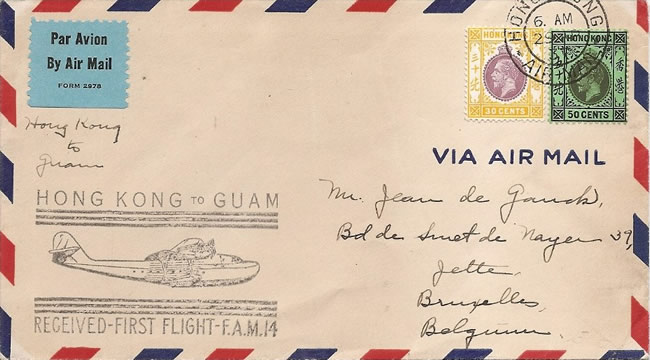 Premier vol Hong-Kong Guam avril 1937