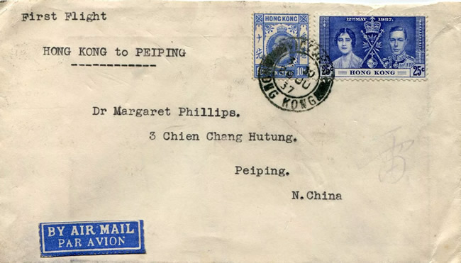Premier vol Hong Kong Pekin juin 1937
