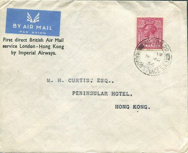 premier vol Londres Hong Kong mars 1936