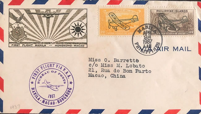 ffc manille Hong Kong Macau 1937