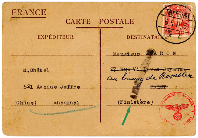 Carte interzone locale de Shanghai pour Brest refoulée puis admise car venant d'un pays ami