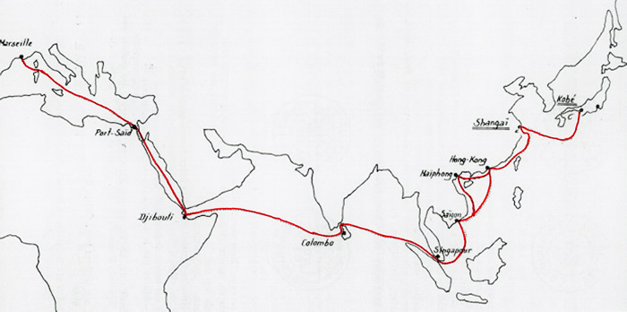 Ligne maritime française Marseille Kobé