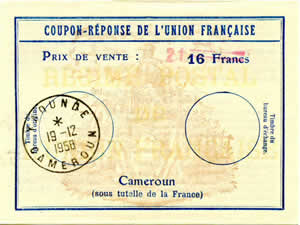 Cameroun CRUF 21F (tampon) sur 16Francs