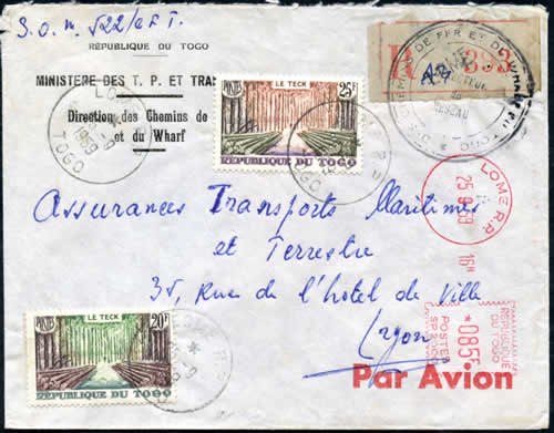 EMA SP Republique du Togo sur lettre