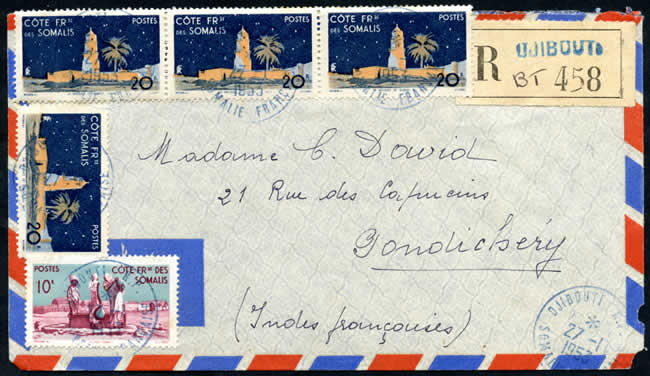 Lettre avec cachet SOMALIE FRANCAISE