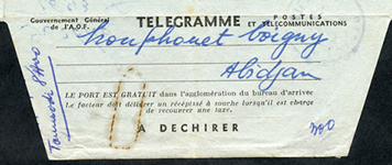 Télégramme pour Houphoet Boigny