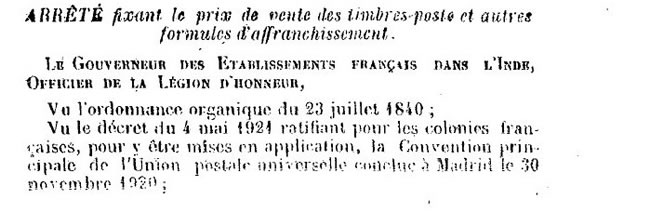 Prix de vente des timbres-poste en francs 13 /10 /1923