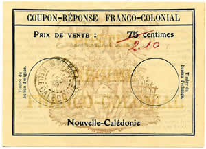 Nouvelle Calédonie 2fr10 sur 75 cts Fc4