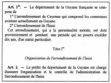 Rattachement de l'Inini à la Guyane