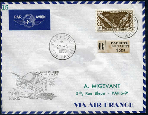 liaison tahiti-Paris par Air France