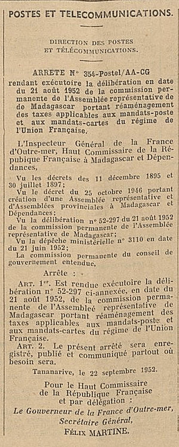 Tarifs mandats Union Française 9-52