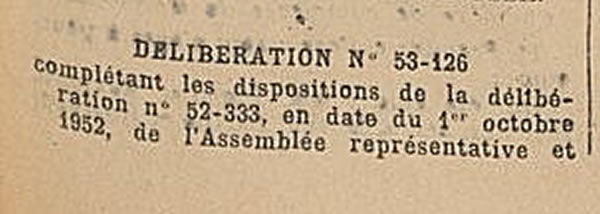 tarif Union Française juillet 1953