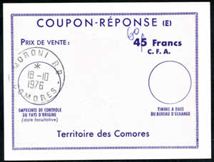 Comores CRE 60 manuscrit sur 45F
