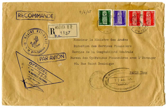 Lettre miltaire timbres de service